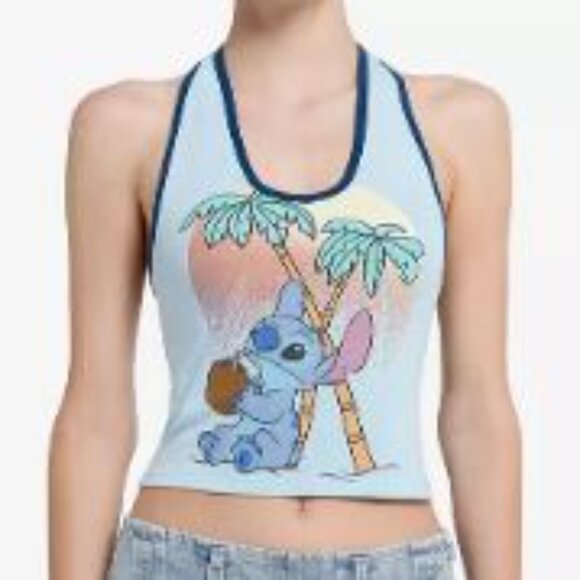 Disney Lilo & Stitch Sunset Glitter Girls Halter Top - Picture 2 of 4